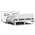 vidaXL Cadre de lit avec tête de lit blanc 135x190 cm bois pin massif