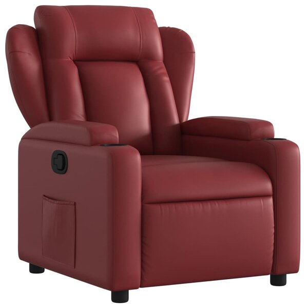 vidaXL Fauteuil inclinable Rouge bordeaux Similicuir