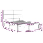 vidaXL Cadre de lit avec tête de lit blanc 140x190 cm bois massif