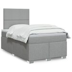 vidaXL Sommier à lattes de lit avec matelas Gris clair 120x200cm Tissu