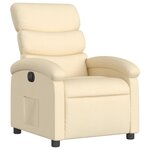 vidaXL Fauteuil inclinable électrique Crème Tissu