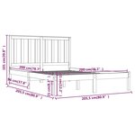 vidaXL Cadre de lit Gris Bois de pin massif 200x200 cm