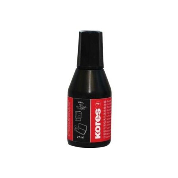 Flacon de 27 ml d'encre à tampon Noir KORES