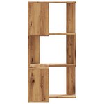 vidaXL Bibliothèque d'angle 3 niveaux chêne artisanal bois ingénierie