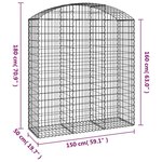 vidaXL Panier de gabions arqué 150x50x160/180 cm Fer galvanisé