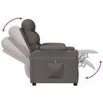 vidaXL Fauteuil inclinable électrique Gris foncé Tissu