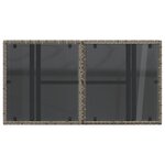 vidaXL Table de jardin dessus en verre gris 100x55x73cm résine tressée