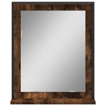 vidaXL Miroir de salle de bain et étagère chêne fumé bois d’ingénierie