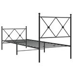 vidaXL Cadre de lit métal avec tête de lit/pied de lit noir 75x190 cm