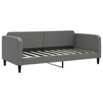 vidaXL Lit de jour avec gigogne et tiroirs gris foncé 90x190 cm tissu