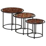 vidaXL Tables gigognes 3 Pièces bois massif de récupération