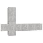 vidaXL Ensemble de meubles TV 5 Pièces Gris béton Bois d'ingénierie
