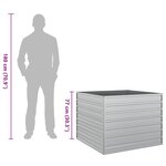 vidaXL Lit surélevé de jardin 100x100x77 cm Acier galvanisé Argenté