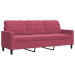 vidaXL Ensemble de canapés 2 Pièces avec coussins Rouge bordeaux Velours