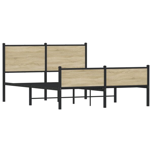 vidaXL Cadre de lit en métal sans matelas chêne sonoma 140x200 cm