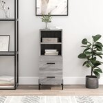 vidaXL Buffet Sonoma gris 34 5x34x90 cm Bois d'ingénierie