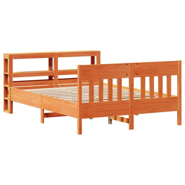 vidaXL Cadre de lit sans matelas cire marron 140x190cm bois pin massif