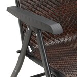 vidaXL Chaises pliables de jardin lot de 2 marron résine tressée