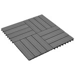 vidaXL Carreaux de terrasse WPC 30x30 cm 11 Pièces 1 m2 Gris