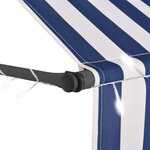 vidaXL Auvent manuel rétractable avec LED 100 cm Bleu et blanc