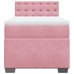 vidaXL Sommier à lattes de lit avec matelas Rose 90x200 cm Velours
