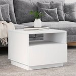 vidaXL Table basse avec lumières LED blanc 50x49x40 cm