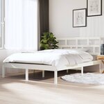 vidaXL Cadre de lit Blanc Bois de pin massif 140x190 cm