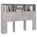 vidaXL Armoire de tête de lit Gris béton 140x19x103 5 cm