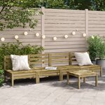 vidaXL Canapés de jardin sans accoudoirs 4 Pièces bois pin imprégné