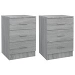 vidaXL Tables de chevet 2 Pièces Sonoma gris 38x35x56cm Bois d'ingénierie