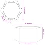 vidaXL Jardinière hexagone 104x90x45 cm acier galvanisé