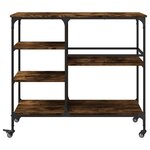 vidaXL Chariot de cuisine chêne fumé 100x45x89 5 cm bois d'ingénierie