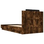 vidaXL Cadre de lit tête de lit chêne fumé 75x190 cm bois ingénierie