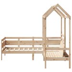vidaXL Ensemble de lit de jour et de banc et toit 90x200 cm pin massif