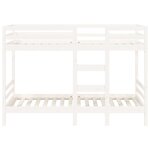 vidaXL Lit superposé Blanc 90x200 cm Bois de pin massif