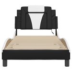vidaXL Cadre de lit avec lumières LED noir blanc 90x200 cm similicuir