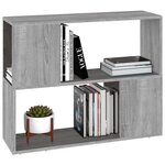 vidaXL Bibliothèque/Séparateur de pièce Sonoma gris 80x24x63 cm