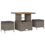 Ensemble de canapé de jardin vidaXL 13 pièces avec coussins gris en rotin acacia