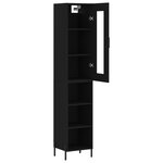vidaXL Buffet haut Noir 34 5x34x180 cm Bois d'ingénierie