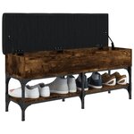 vidaXL Banc à chaussures chêne fumé 102x32x45 cm bois d'ingénierie