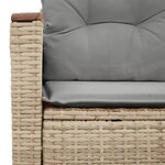 vidaXL Canapé de jardin avec coussins 2 places beige résine tressée