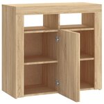 vidaXL Buffet avec lumières LED chêne sonoma 80x35x75 cm
