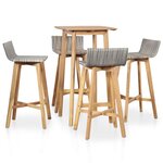 vidaXL Mobilier à dîner d'extérieur 5 Pièces Bois d'acacia solide