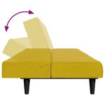 vidaXL Canapé-lit à 2 places avec repose-pied jaune velours