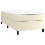 vidaXL Sommier à ressorts de lit Crème 100x200 cm Similicuir