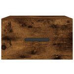 vidaXL Table de chevet murale chêne fumé 35x35x20 cm