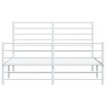 vidaXL Cadre de lit métal avec tête de lit/pied de lit blanc 135x190cm