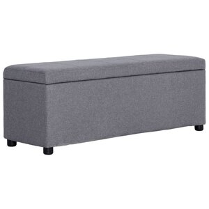 Banc banquette avec compartiment de rangement 116 cm gris clair polyester 02_0010878