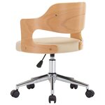 vidaXL Chaise pivotante à manger Crème Bois courbé et Similicuir