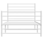 vidaXL Cadre de lit métal avec tête de lit/pied de lit blanc 75x190 cm